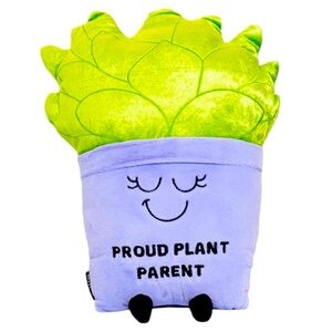 Punchkins Succulent "Proud Plant Parent" Large Plush Pillow - NWT